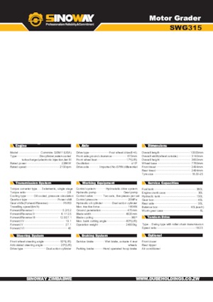 Motolivellatrici Sinoway SWG315