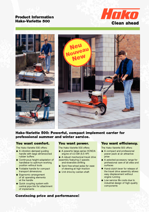 Spazzatrici stradali manuali Hako Variette 500