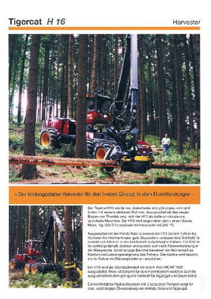 Harvester forestali Tigercat H 16 HP