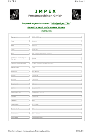 Harvester forestali Impex Königstiger T 30 Gigant