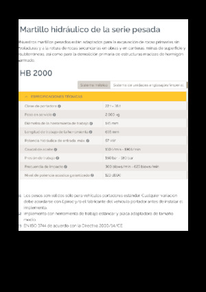 Martelli demolitori idraulici Epiroc HB 2000