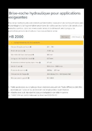 Martelli demolitori idraulici Epiroc HB 2000