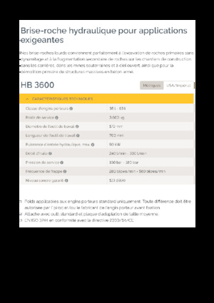 Martelli demolitori idraulici Epiroc HB 3600