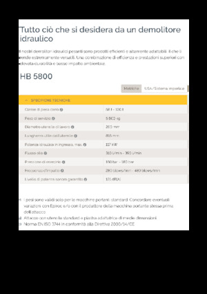 Martelli demolitori idraulici Epiroc HB 5800