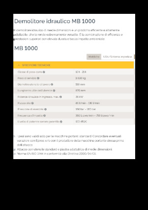 Martelli demolitori idraulici Epiroc MB 1000