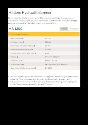 Martelli demolitori idraulici Epiroc MB 1200