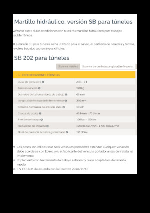 Martelli demolitori idraulici Epiroc SB 202 T