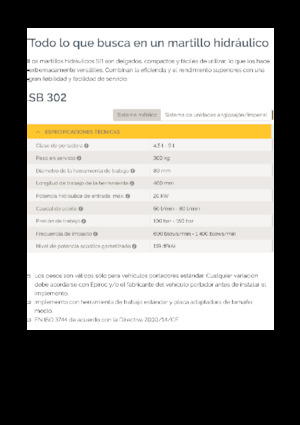 Martelli demolitori idraulici Epiroc SB 302