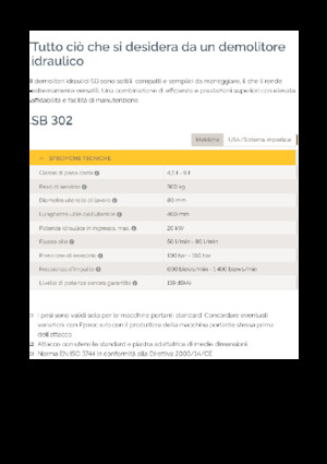 Martelli demolitori idraulici Epiroc SB 302