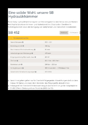 Martelli demolitori idraulici Epiroc SB 452