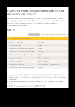 Martelli demolitori idraulici Epiroc SB 52