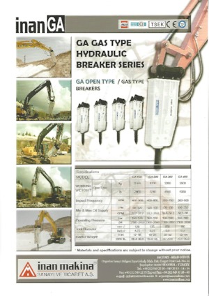Martelli demolitori idraulici Inan Makina GA200