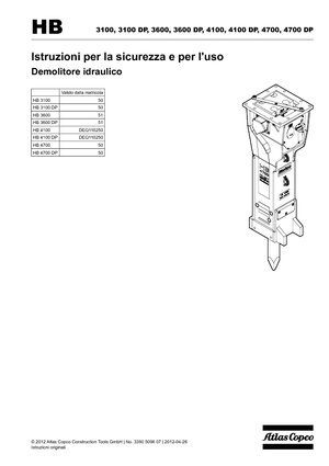 Martelli demolitori idraulici Atlas Copco HB 3100