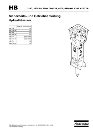 Martelli demolitori idraulici Atlas Copco HB 3100