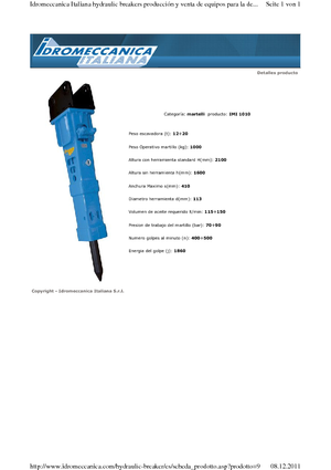 Martelli demolitori idraulici Idromeccanica IMI 1010