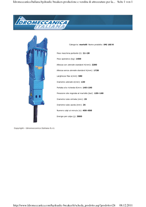 Martelli demolitori idraulici Idromeccanica IMI 160 R