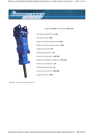 Martelli demolitori idraulici Idromeccanica IMI 170 M