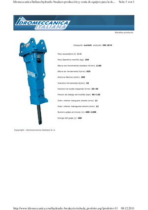 Martelli demolitori idraulici Idromeccanica IMI 18 M