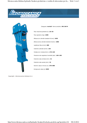 Martelli demolitori idraulici Idromeccanica IMI 240 M