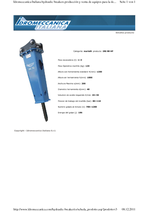Martelli demolitori idraulici Idromeccanica IMI 88