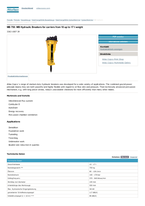 Martelli demolitori idraulici Atlas Copco MB 750