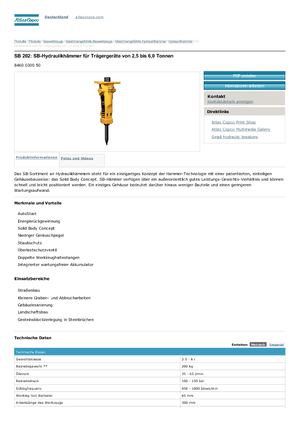 Martelli demolitori idraulici Atlas Copco SB 202