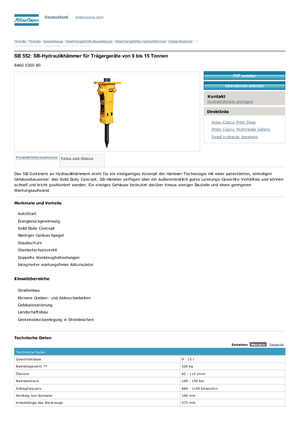 Martelli demolitori idraulici Atlas Copco SB 552
