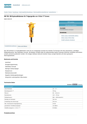 Martelli demolitori idraulici Atlas Copco SB 702