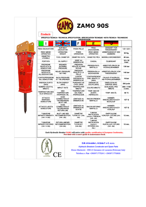 Martelli demolitori idraulici Zamo Zamo 90 S