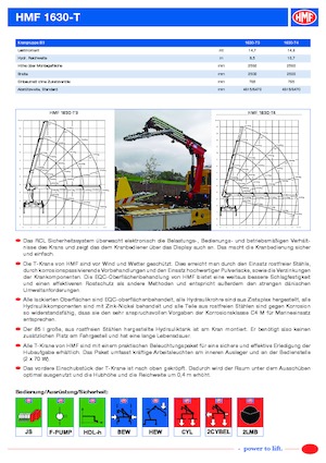 Gru per autocarro idrauliche HMF 1630-T4-RCS