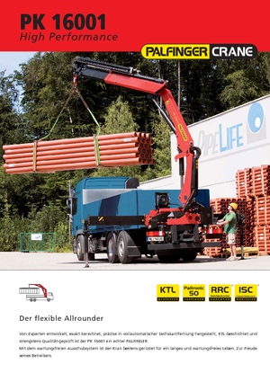 Gru per autocarro idrauliche Palfinger PK 16001 K B