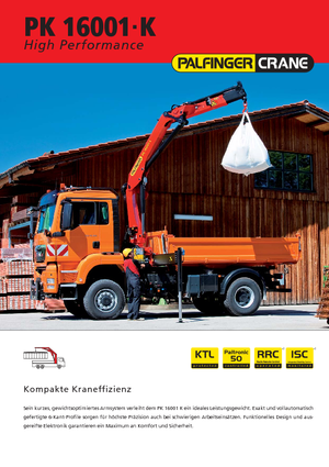 Gru per autocarro idrauliche Palfinger PK 16001 K B