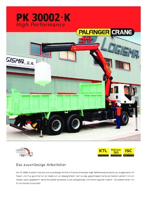 Gru per autocarro idrauliche Palfinger PK 30002-K A