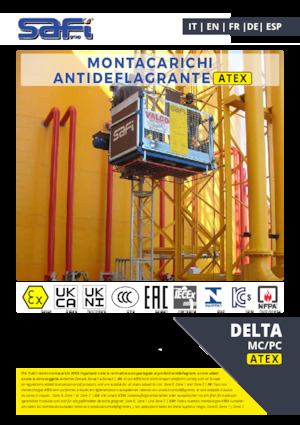 Ascensori industriali Safi DELTA MC/PC ATEX