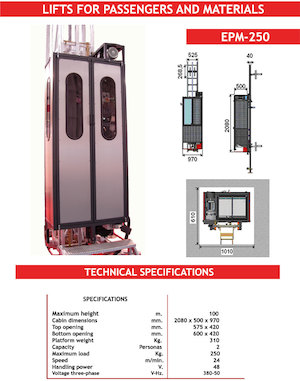 Ascensori industriali CAMAC EPM-250