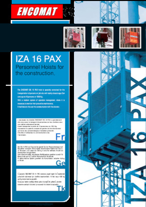 Ascensori industriali Encomat IZA 16 PAX