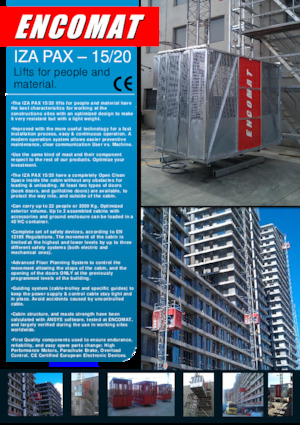 Ascensori industriali Encomat IZA PAX 15