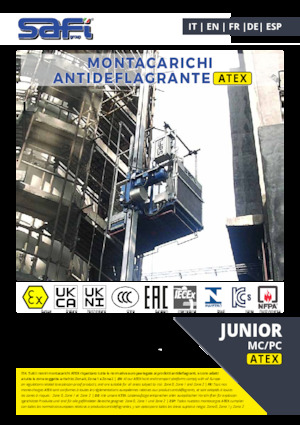 Ascensori industriali Safi JUNIOR MP/PC ATEX