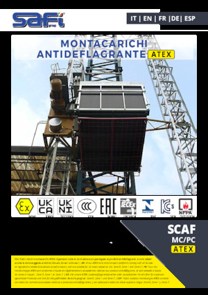 Ascensori industriali Safi SCAF MC/PC ATEX