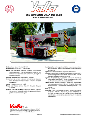 Gru semoventi industriali Valla 1725-36 SD