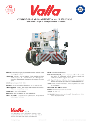 Gru semoventi industriali Valla 1725-36 SD