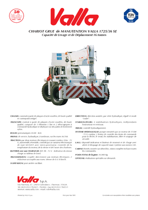 Gru semoventi industriali Valla 1725-36 SE