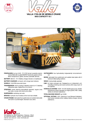 Gru semoventi industriali Valla 1725-36 SE