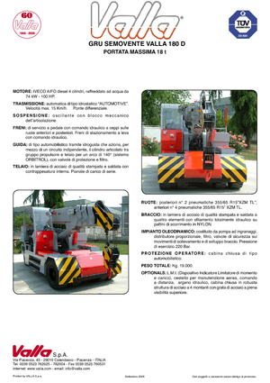 Gru semoventi industriali Valla 180 D 