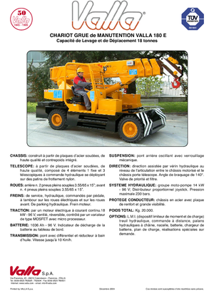 Gru semoventi industriali Valla 180 E 