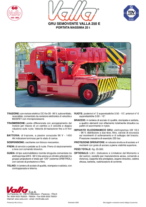 Gru semoventi industriali Valla 250 E 