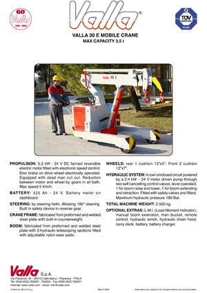 Gru semoventi industriali Valla 30 E