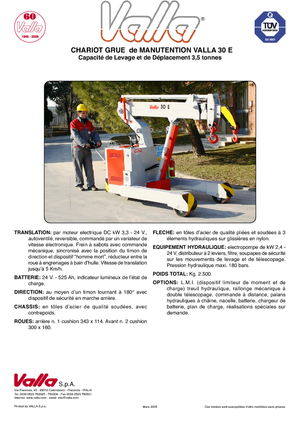 Gru semoventi industriali Valla 30 E