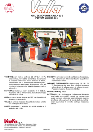 Gru semoventi industriali Valla 30 E