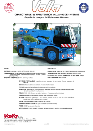Gru semoventi industriali Valla 400 DE